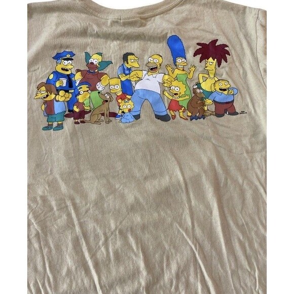 The Simpsons Men T Shirt‎ Embroidered Front Logo back desing Size XL Cream - Picture 4 of 7